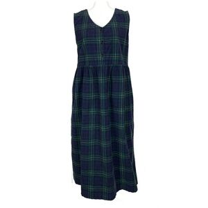 Bobbie Brooks Women Plus Size 18/20W Jumper Midi Dress Corduroy Plaid Pleated